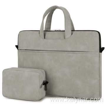 Customized Logo Frosted PU Leather Laptop Briefcase